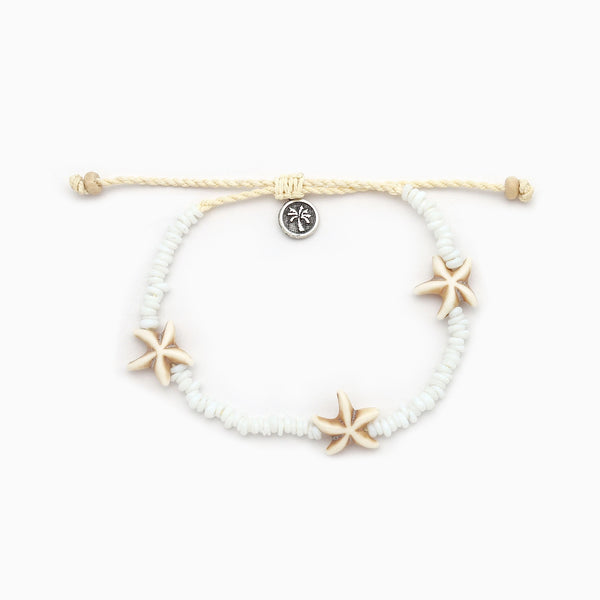 Anklet-KALGA-002 - Tidepool Star Beach White Anklet-Pineapple Island