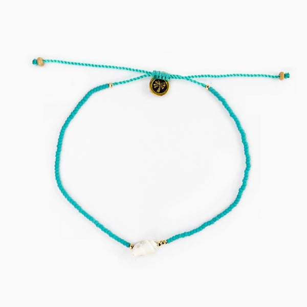 Anklet-LBE-043 - Lombok Turquoise Beaded Anklet-Pineapple Island