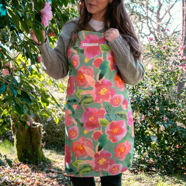 Apron-AC01AP - Aqua Camellia Apron-Whistlefish