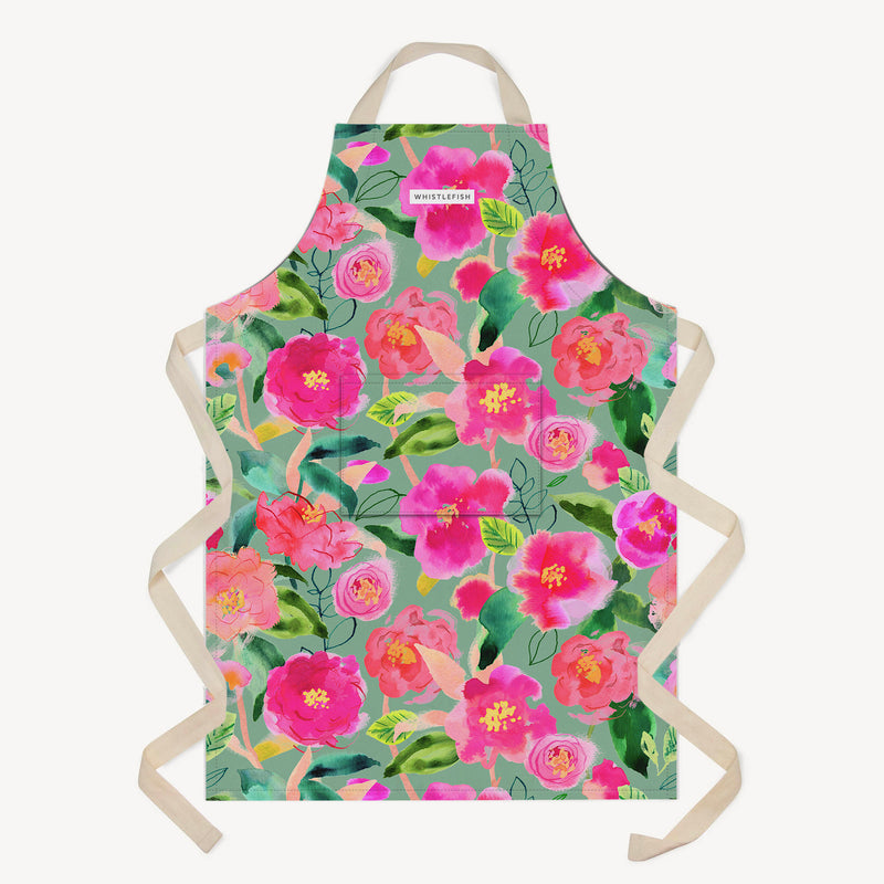 Apron-AC01AP - Aqua Camellia Apron-Whistlefish