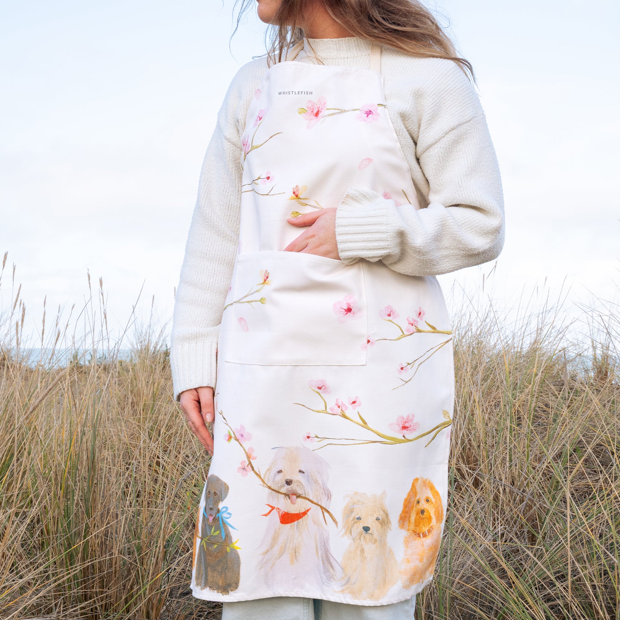 Apron-HC06AP - Dogs in the Blossom Apron-Hannah Cole