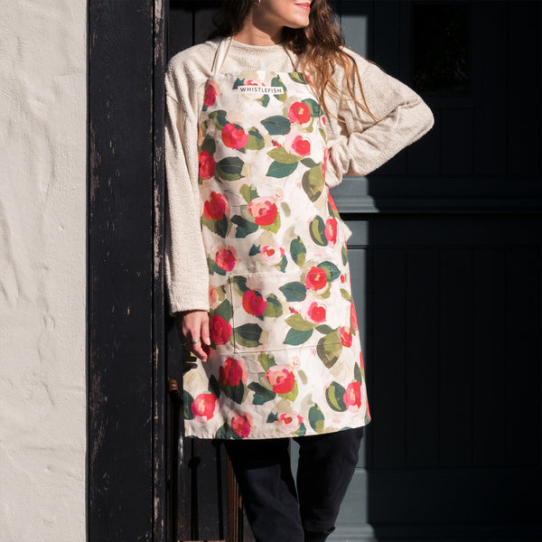 Apron - WC01AP - Winter Camellia Apron - Winter Camellia Apron - Whistlefish