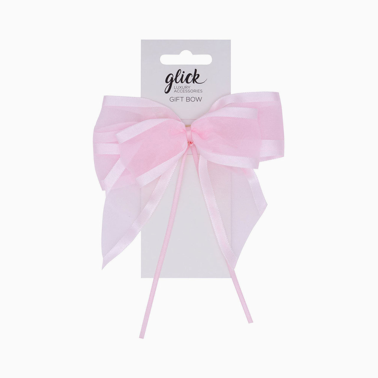 Ribbon-B0203 - Light Pink Satin Edge Ribbon Bow-Glick