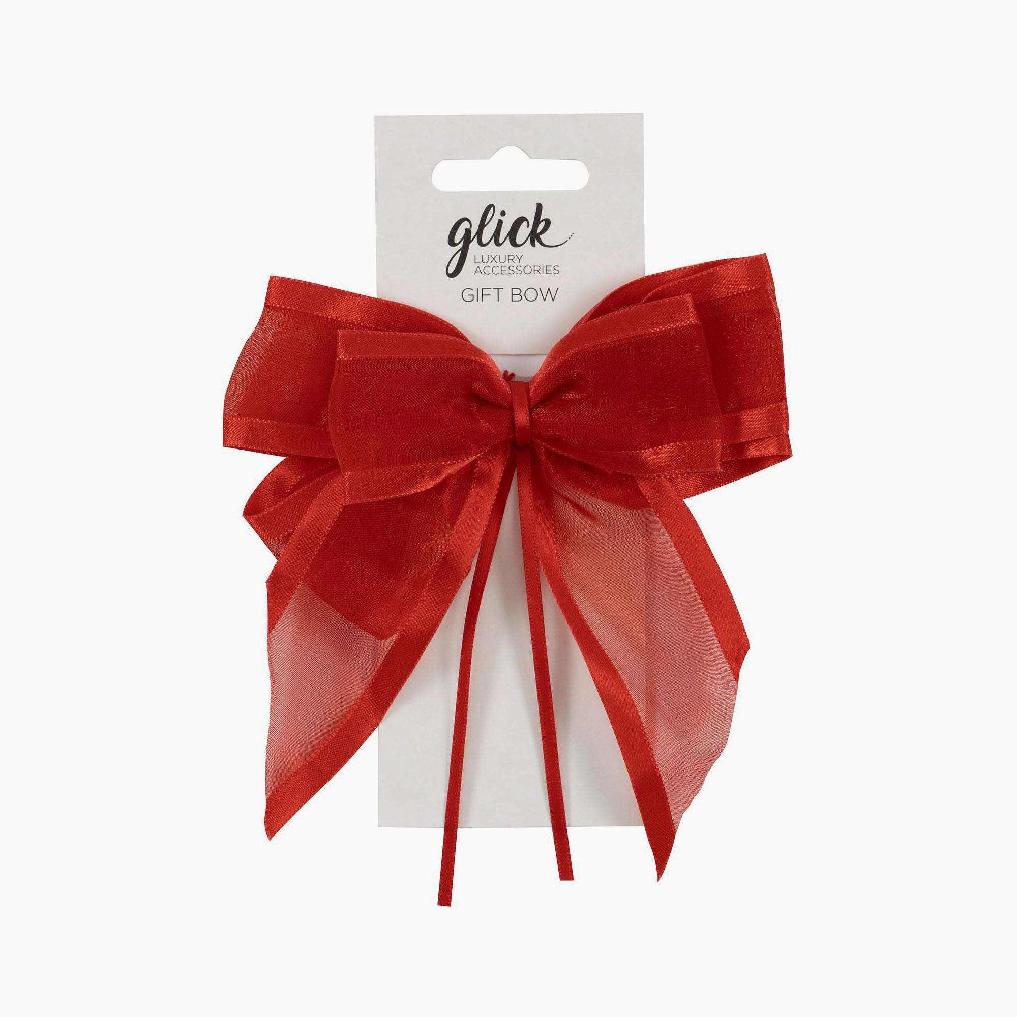 Bow-B0220 - Red Satin Edge Ribbon Bow-Glick