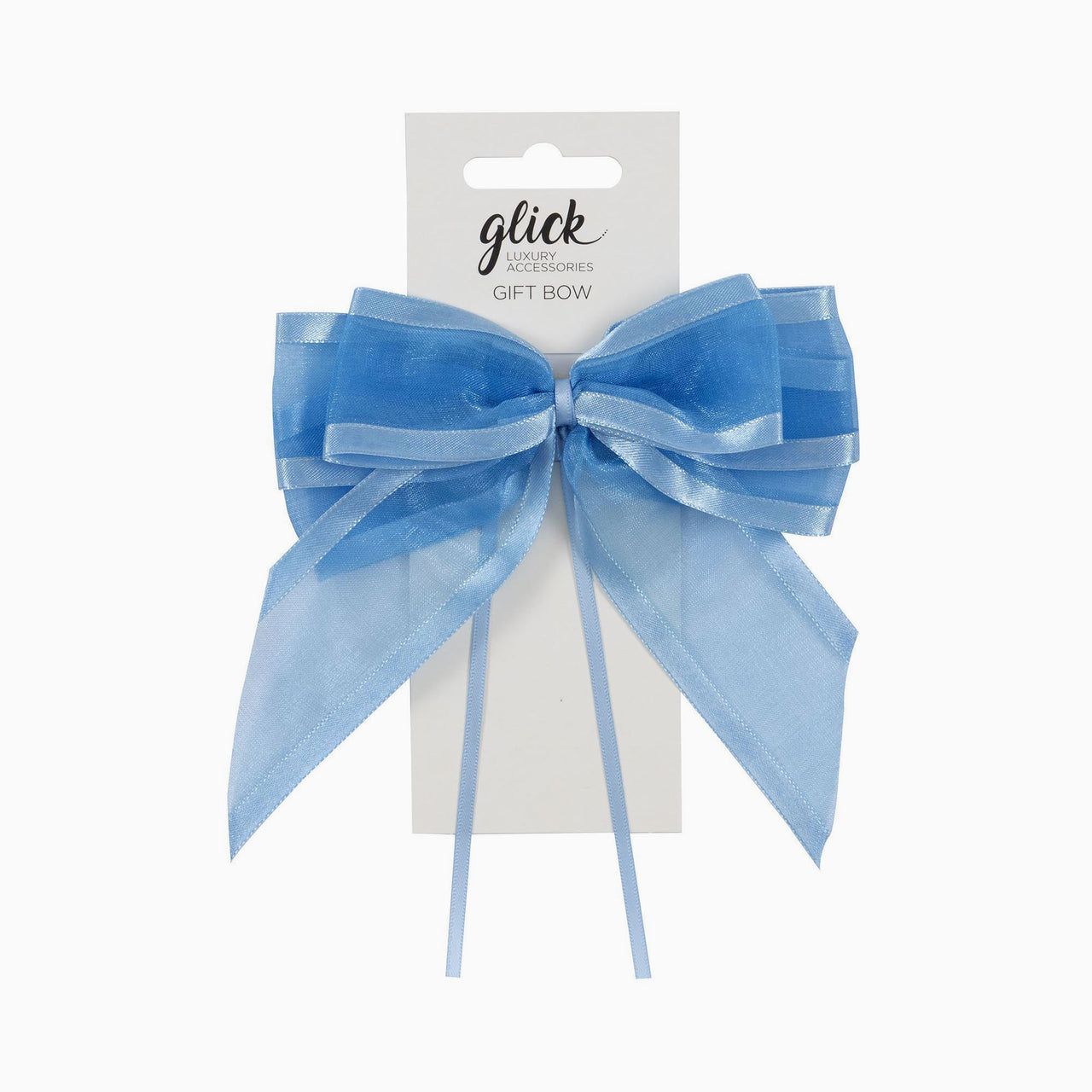 Bow-B0232 - Baby Blue Satin Edge Ribbon Bow-Glick