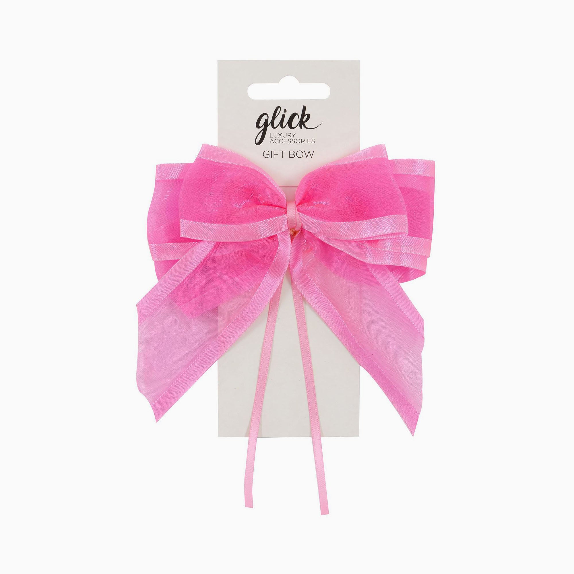 Bow-B0244 - Neon Pink Satin Edge Ribbon Bow-Glick