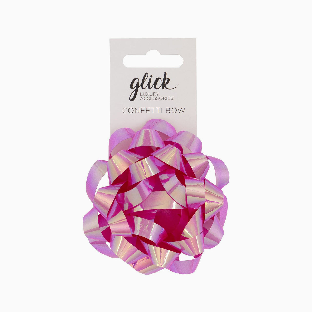 Bow-BFI04 - Iridescent Pink Confetti Bow-Glick