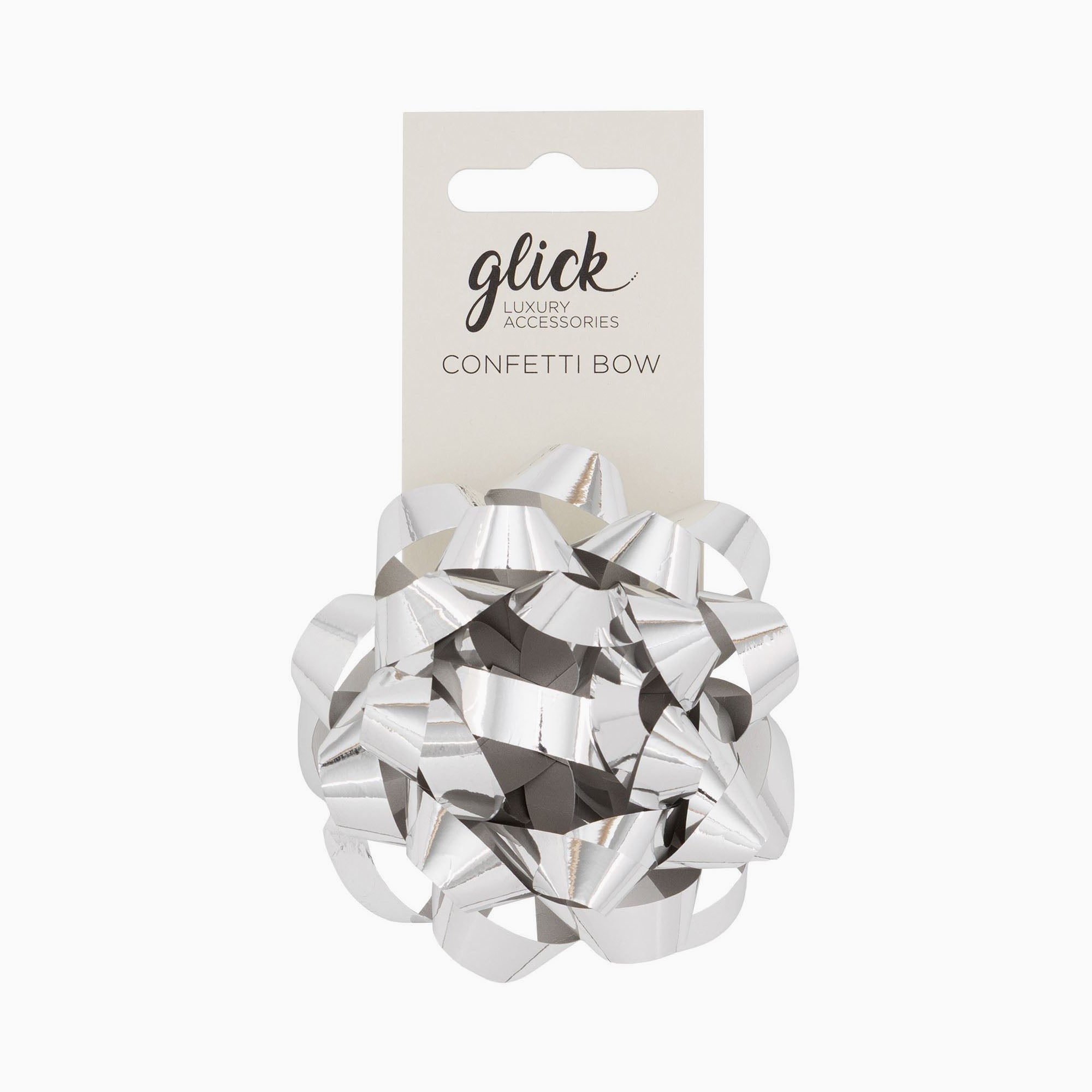 Bow-BFM05 - Confetti Bow Metallic Silver-Glick