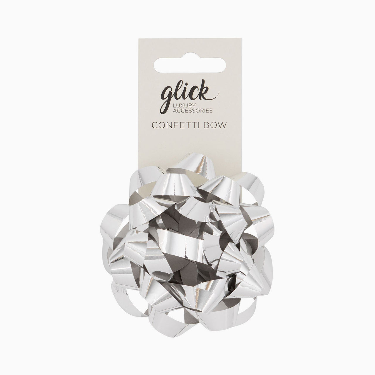 Bow-BFM05 - Confetti Bow Metallic Silver-Glick