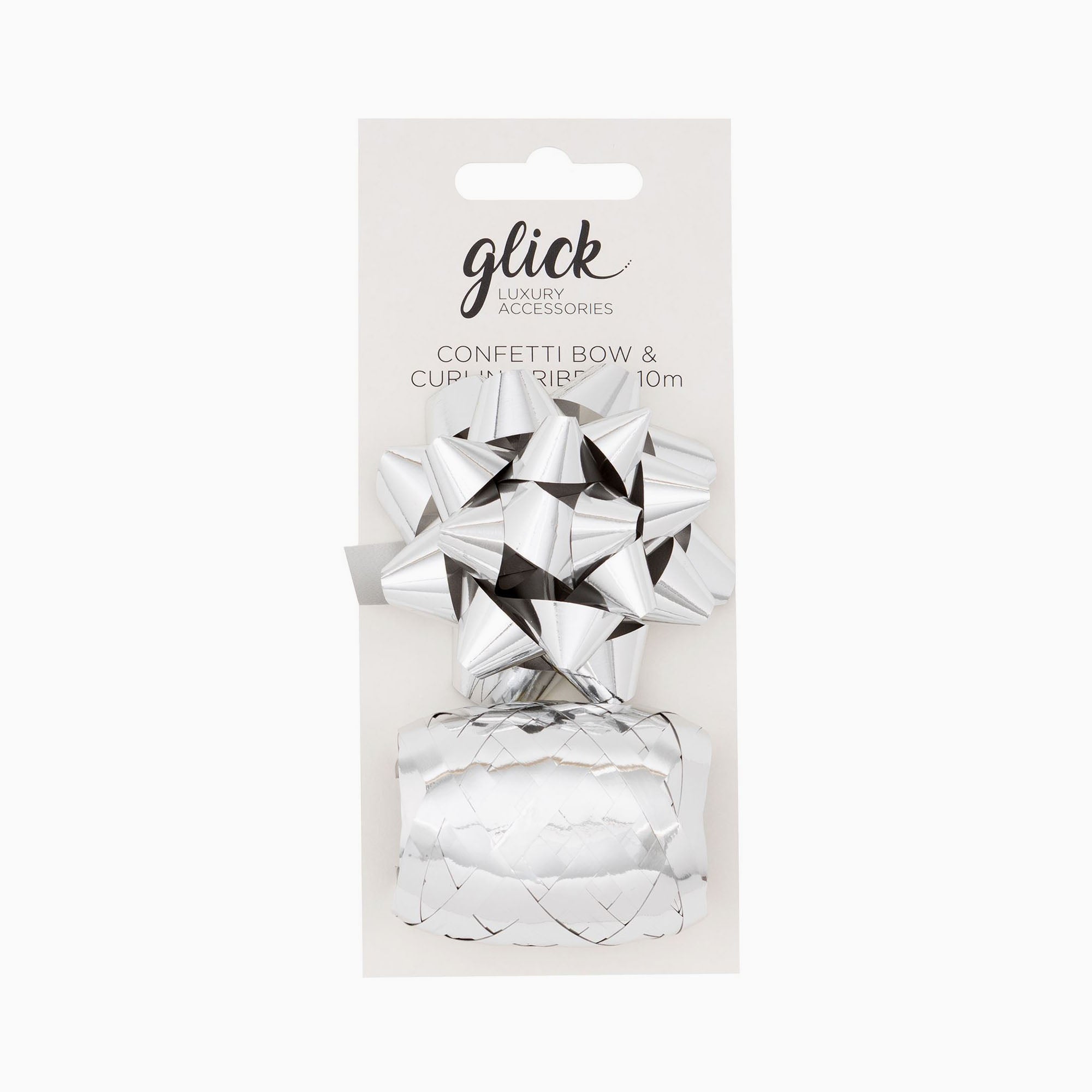 Bow & Ribbon-BKM05 - Metallic Silver Bow & Ribbon Multipack-Glick