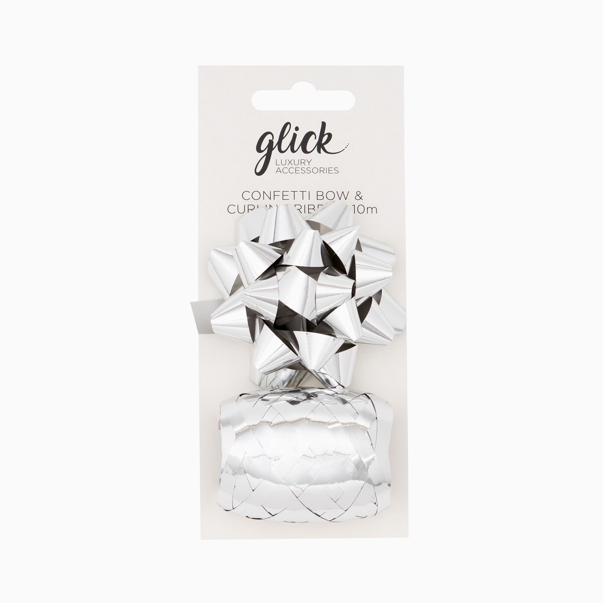 Bow & Ribbon-BKM05 - Bow & Ribbon Pack Metallic Silver-Glick