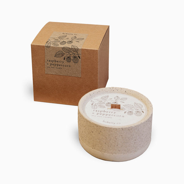 Candle-BOB01 - Raspberry & Peppercorn Soy Wax Candle-Bobella Co