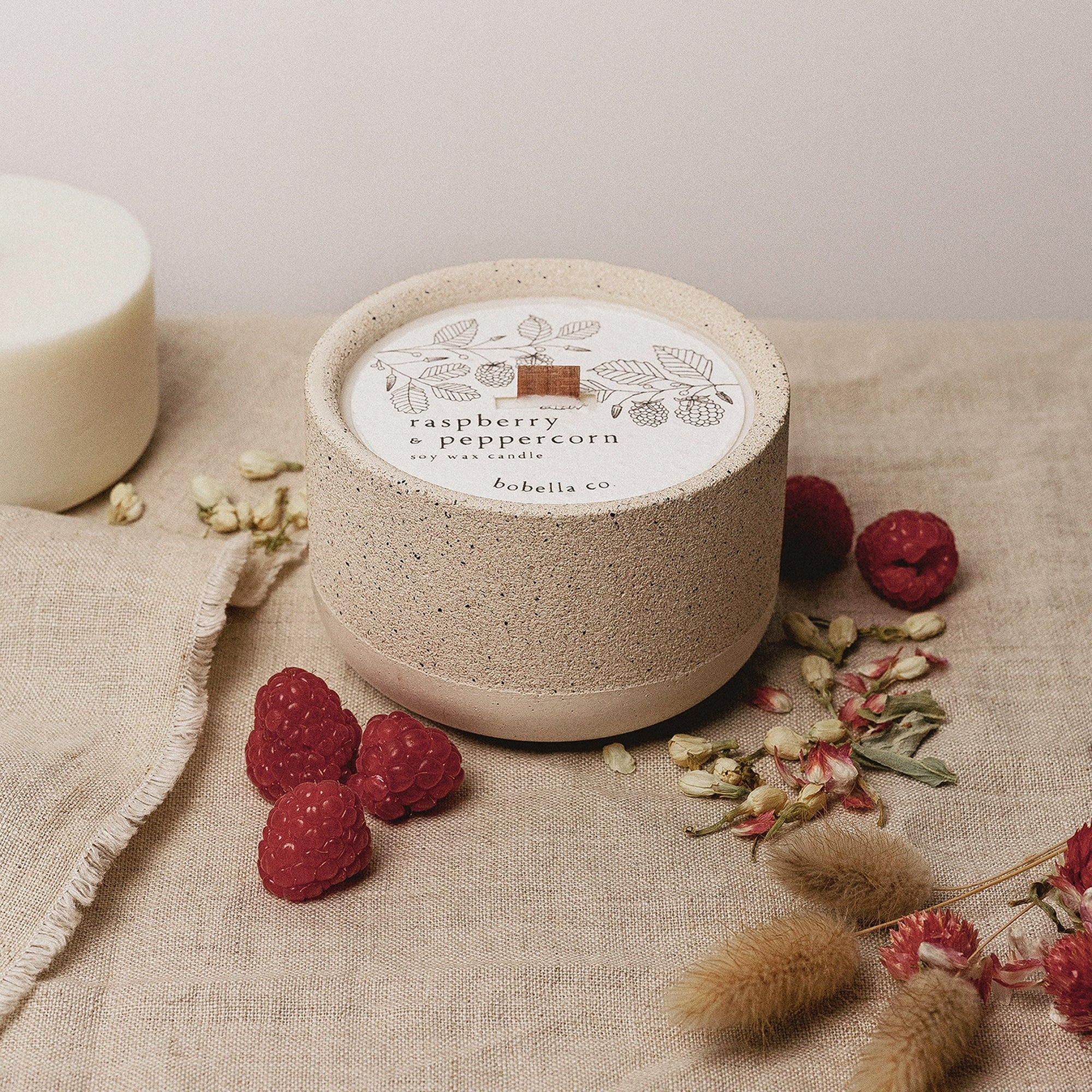 Candle-BOB01 - Raspberry & Peppercorn Soy Wax Candle-Bobella Co