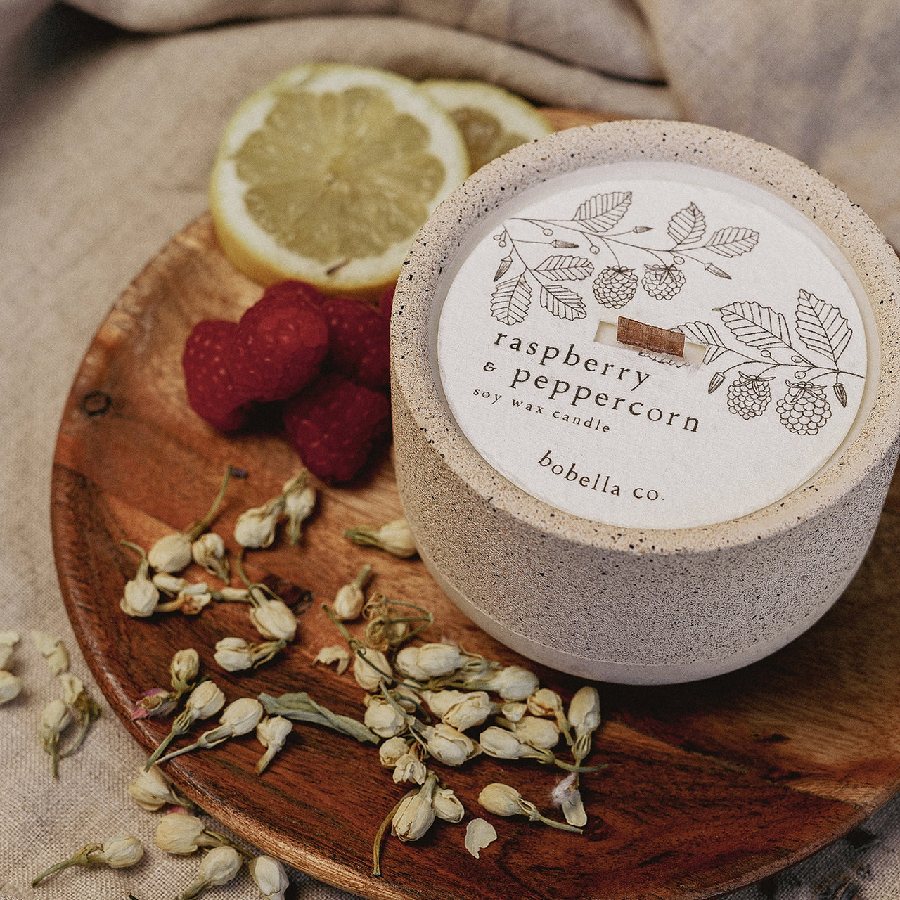 Candle-BOB01 - Raspberry & Peppercorn Soy Wax Candle-Bobella Co