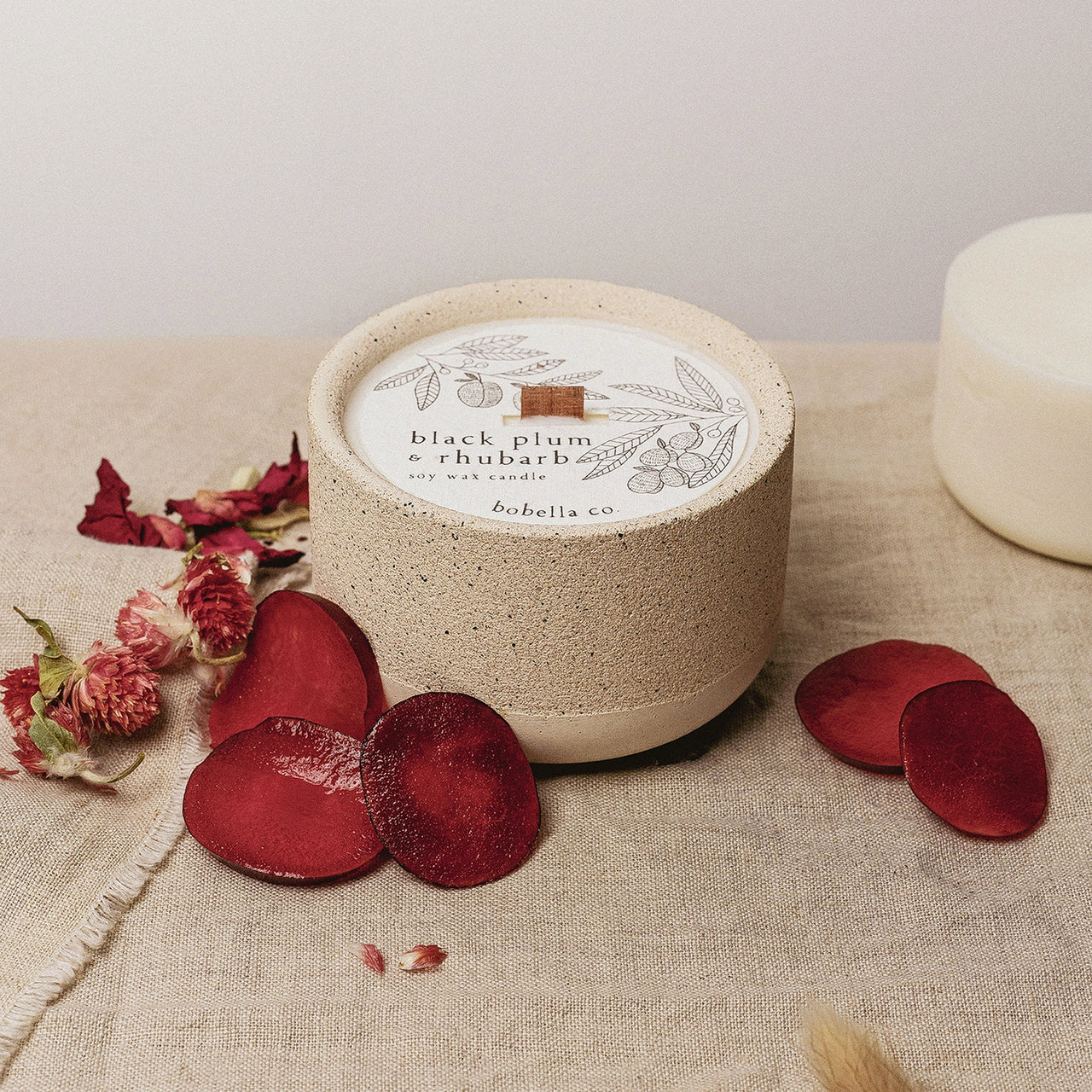 Candle-BOB05 - Black Plum & Rhubarb Soy Wax Candle-Bobella Co