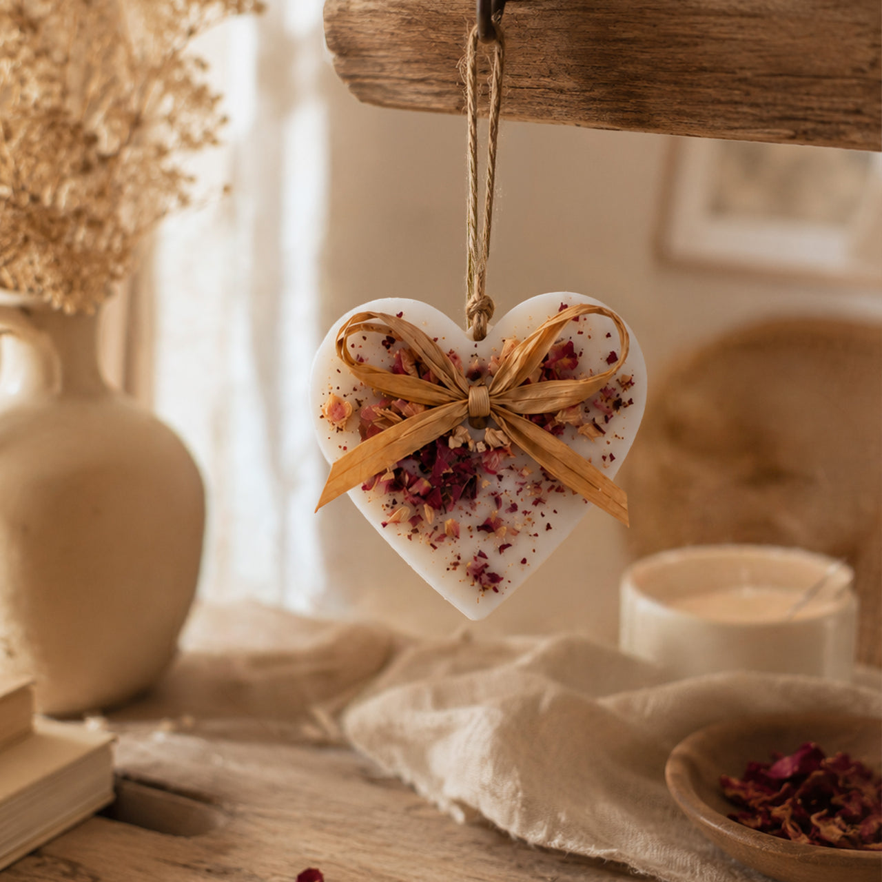 Candle-BOB06 - Heart Scented Decoration Rose & Lemon Leaf-Bobella Co