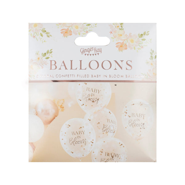 Balloon-BL-109 - Rose Gold Baby Shower Confetti Balloons-Whistlefish