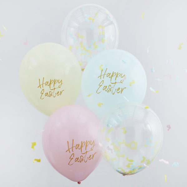 Balloon-HOP-103 - Happy Easter Confetti & Pastel Balloons-Ginger Ray