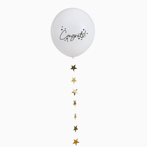 Balloons-HBBC203 - Congratulations 18" Balloon & Star Tail-Hootyballoo