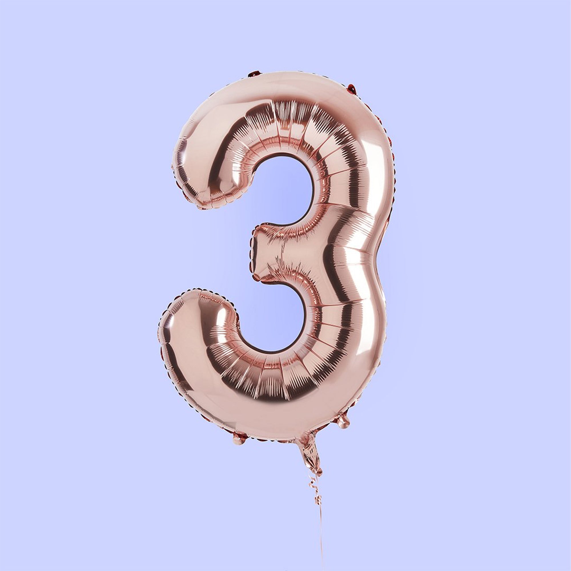 Balloons-HBNB113 - Rose Gold Number 3 Foil 34" Balloon-Hootyballoo