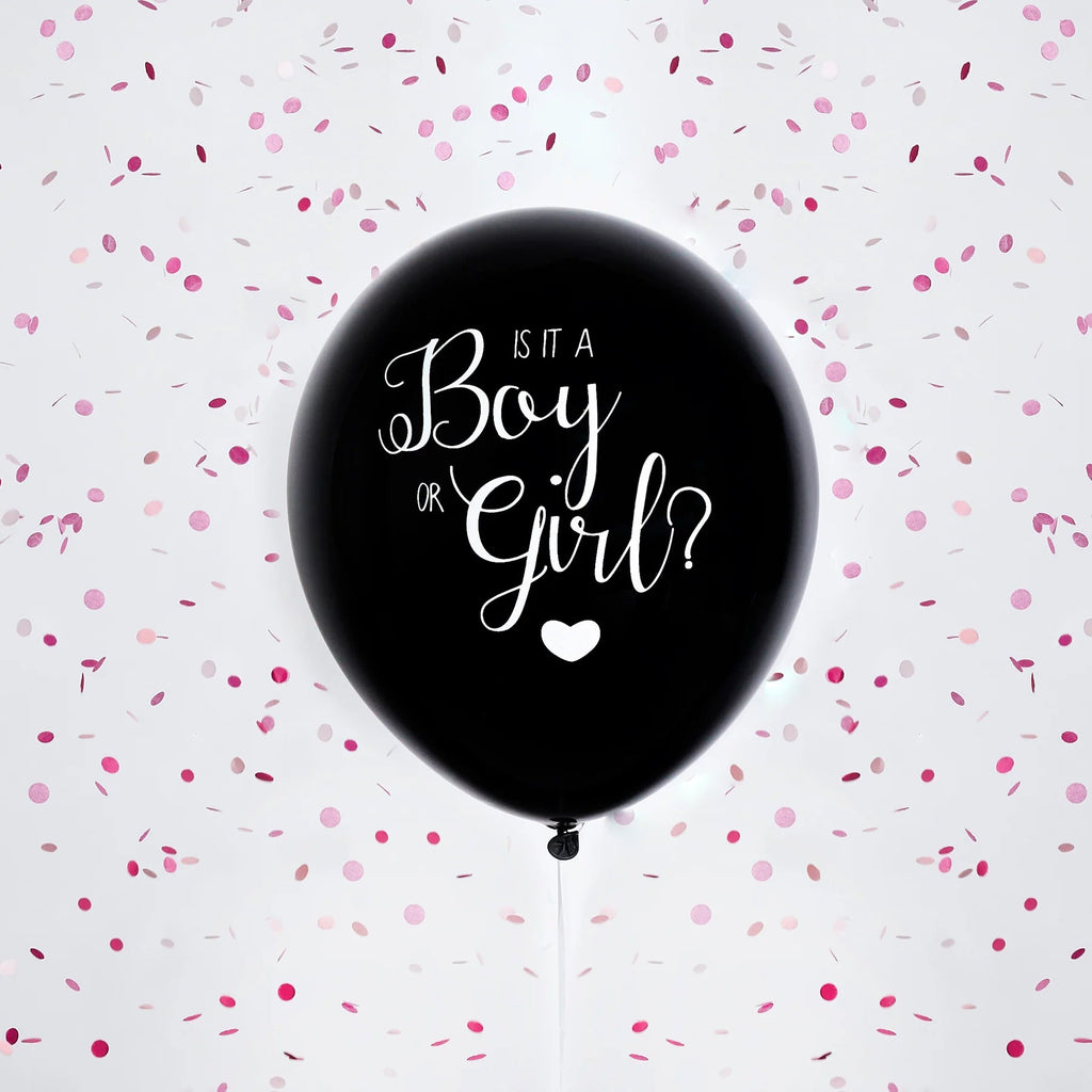 Balloon - J039PK - Pink & Black Gender Reveal Balloon - Pink And Black Gender Reveal Balloon - Whistlefish