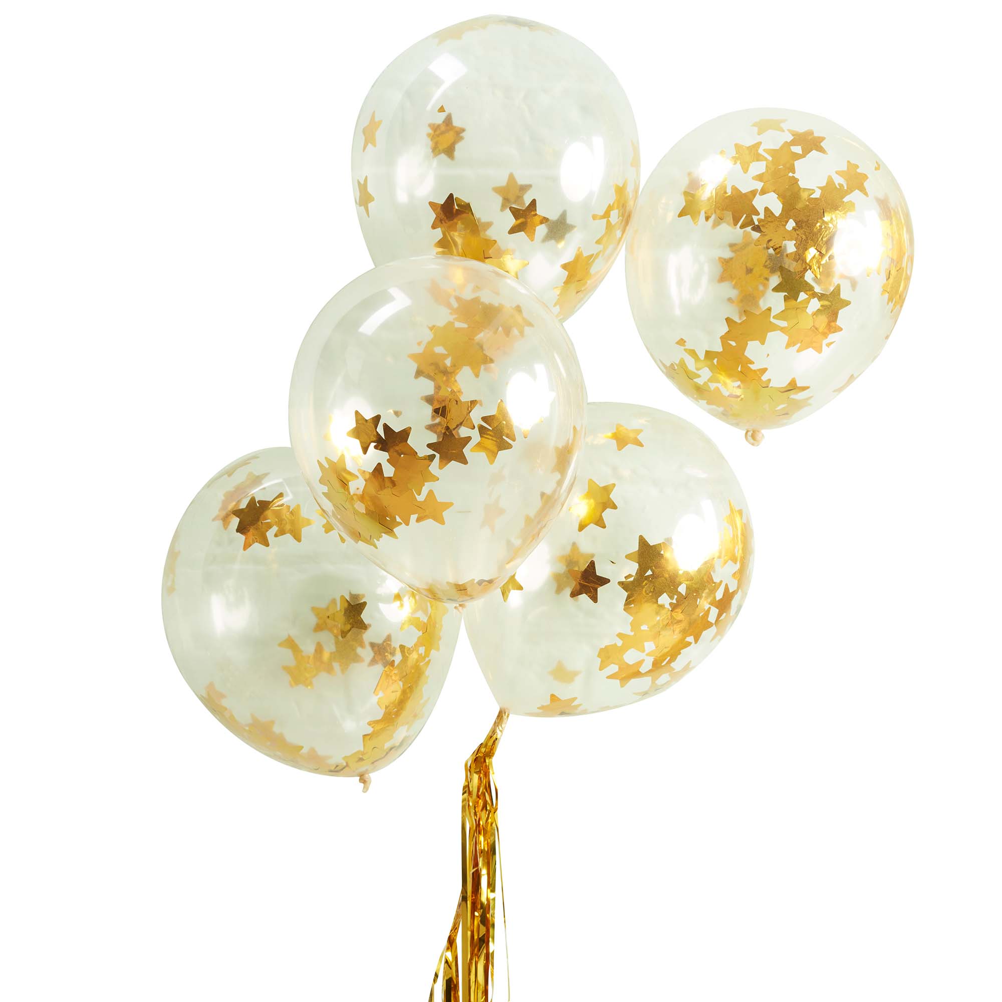Balloon-MS-191 - Gold Star Confetti Balloons-Whistlefish