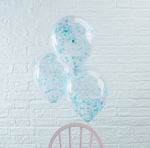 Balloons-PM-199 - Blue Confetti Balloons-Whistlefish
