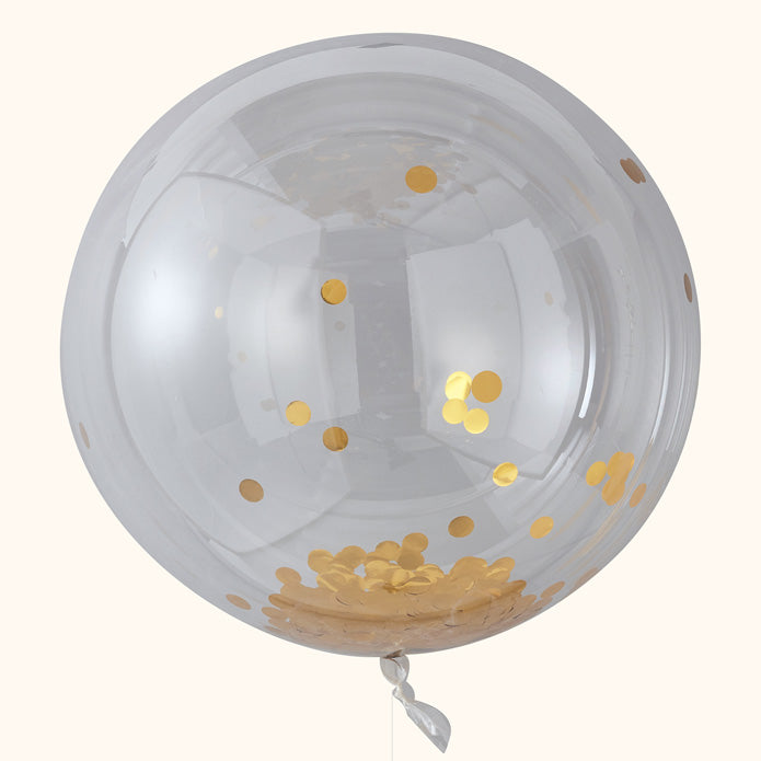 Balloons-PM-388 - Large Gold Confetti Orb Balloons-Whistlefish