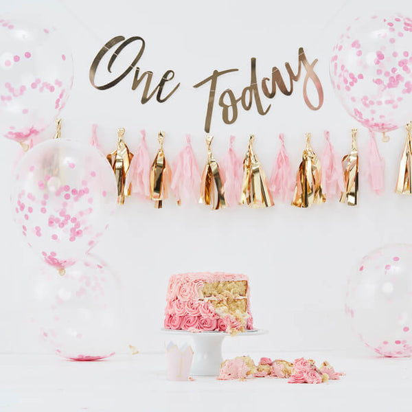 Balloons-PM-421 - Pink Baby Cake Smash 1st Birthday Kit-Whistlefish