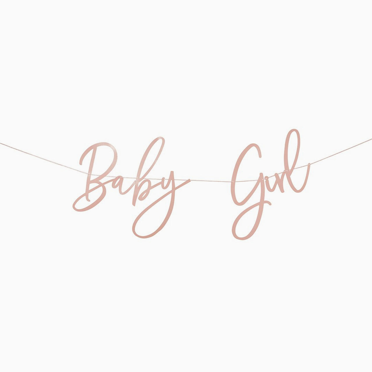Banner-HBBS201 - Pink Baby Girl Card Banner-Hootyballoo