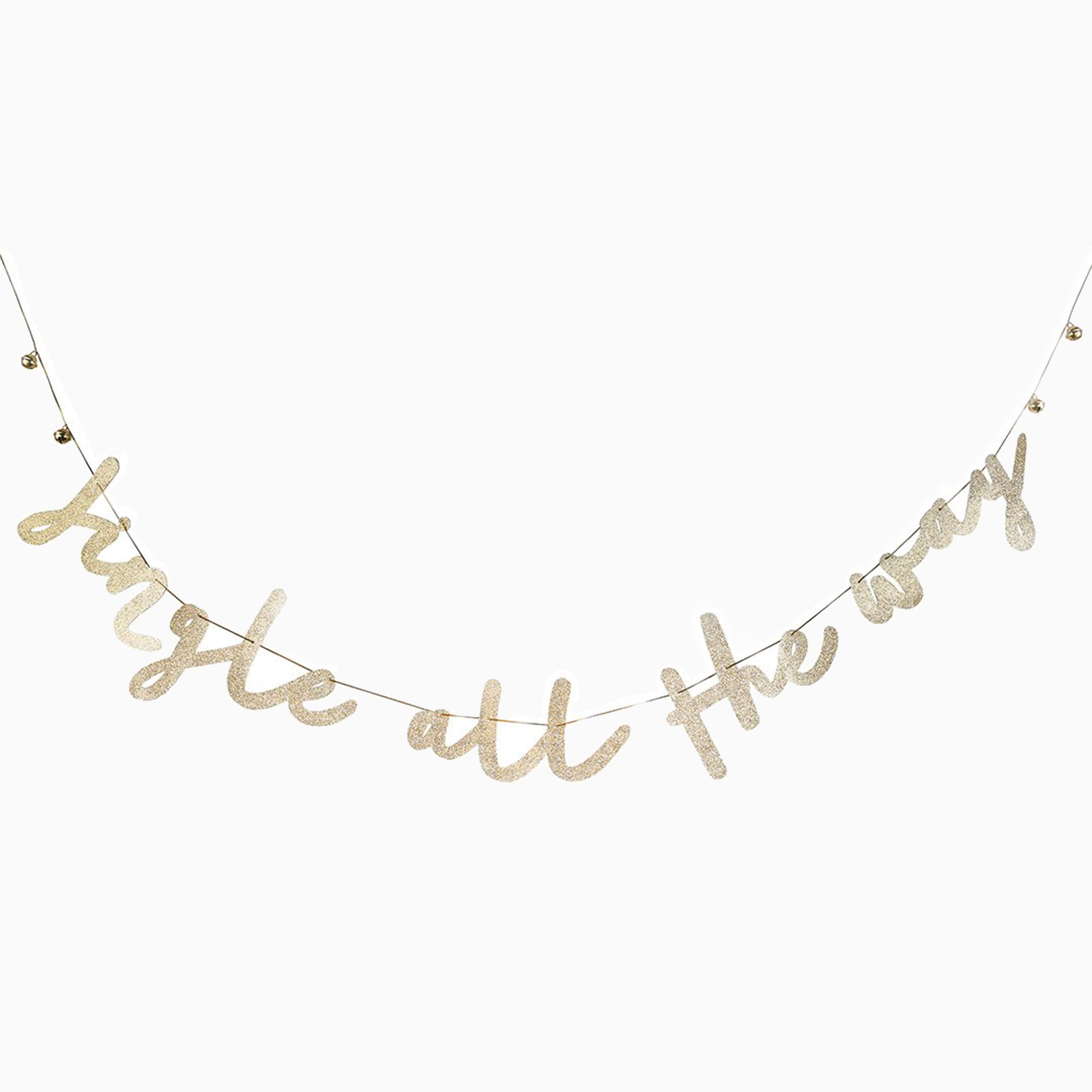 Banner-HBCC107 - Gold 'Jingle All The Way' Card Banner-Hootyballoo