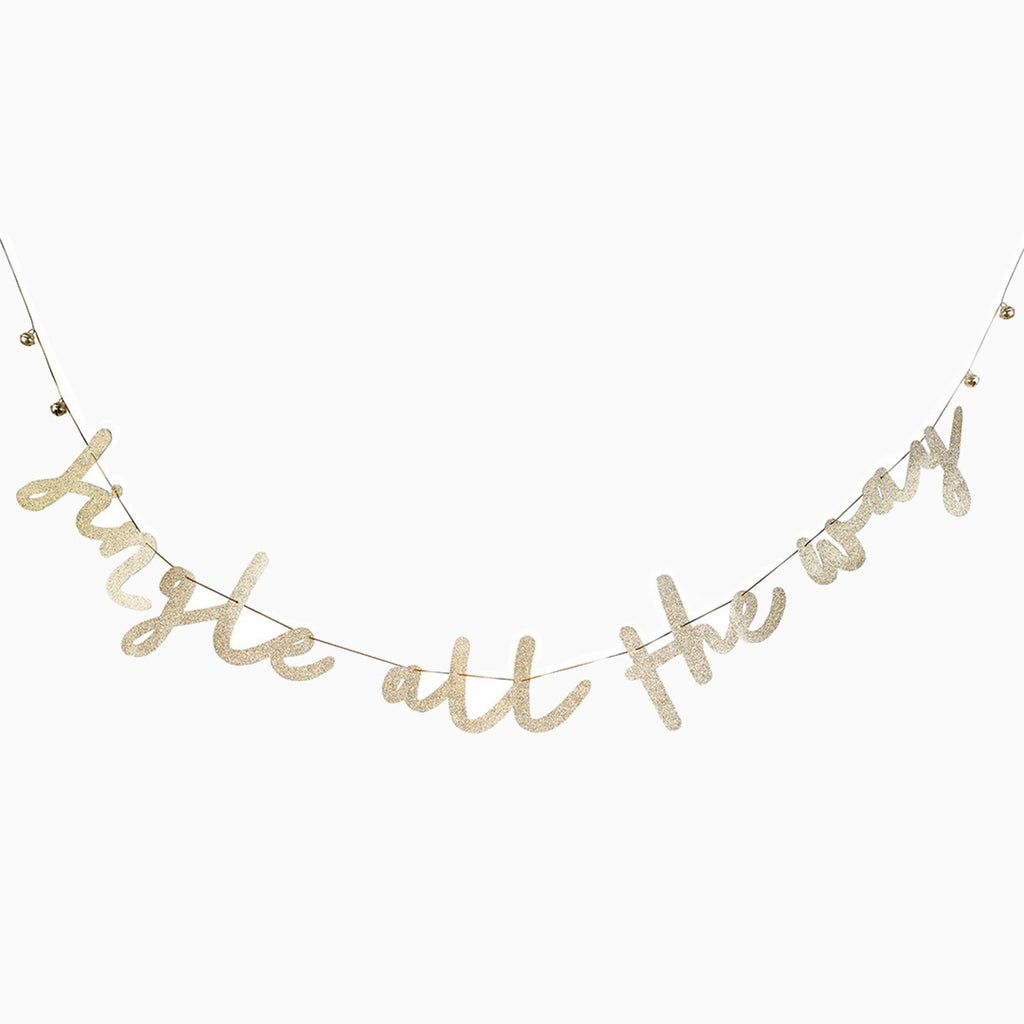 Banner-HBCC107 - Gold 'Jingle All The Way' Card Banner-Hootyballoo