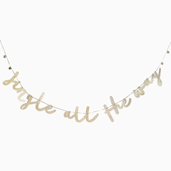 Banner-HBCC107 - Gold 'Jingle All The Way' Card Banner-Hootyballoo