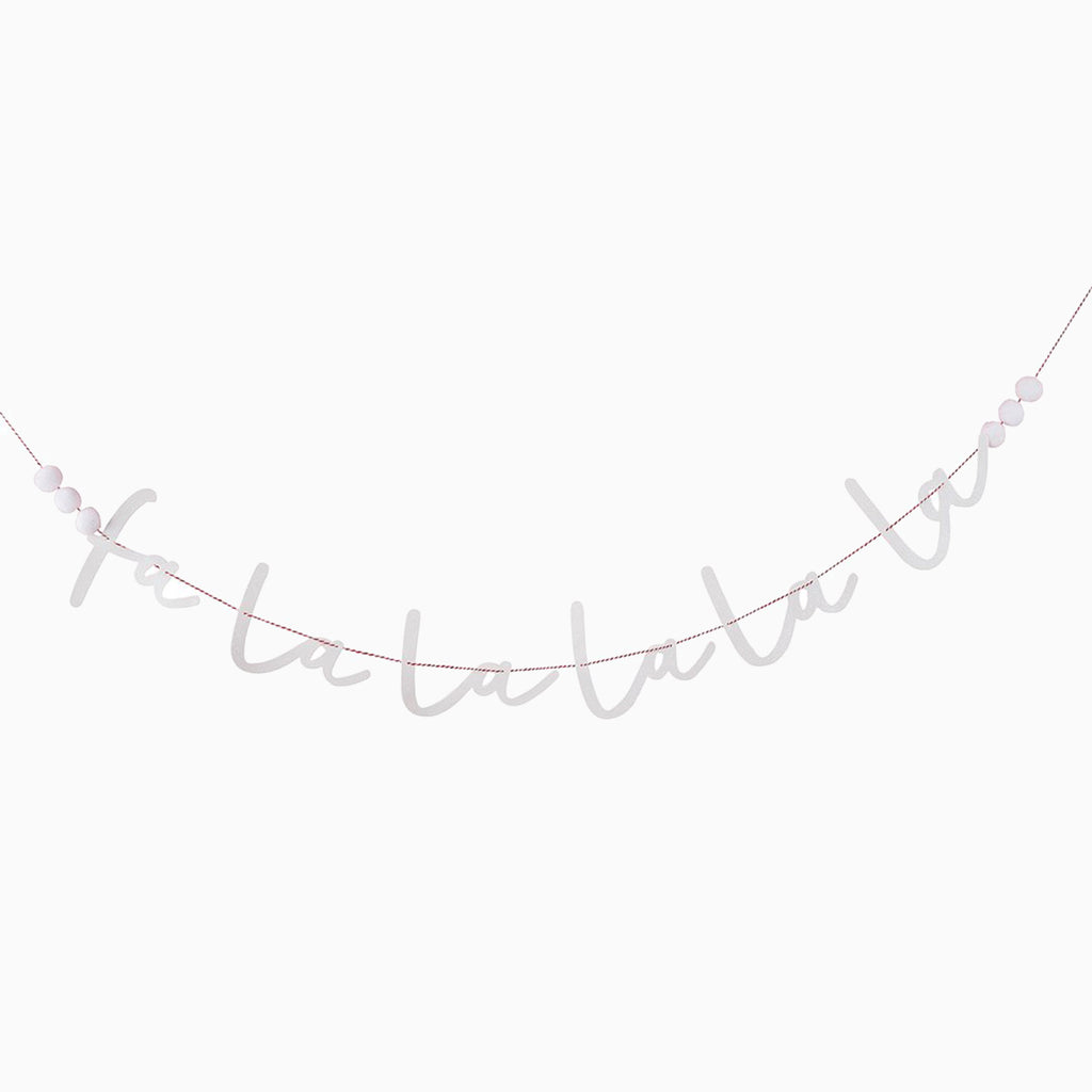 Banner-HBGC105 - White 'Falala' Glitter Banner-Hootyballoo