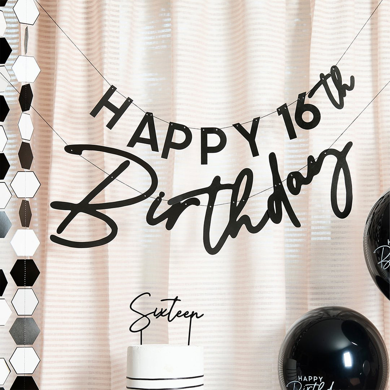Banner-HBMP100 - Customisable Happy Birthday Banner-Hootyballoo