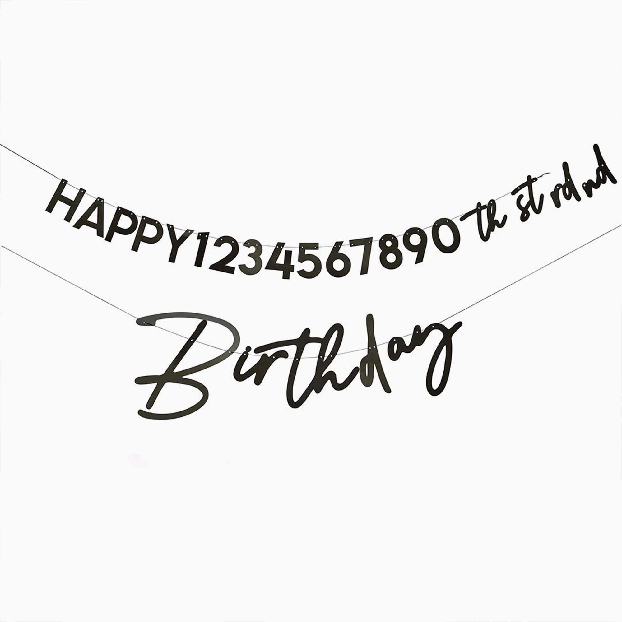 Banner-HBMP100 - Customisable Happy Birthday Banner-Hootyballoo