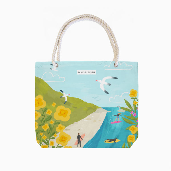 Beach Bag-WTB75 - Cornish Coastal Surfers Beach Bag-Whistlefish