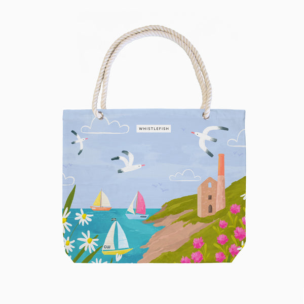 Beach Bag-WTB77 - Cornish Coastal Wheal Coates Beach Bag-Whistlefish