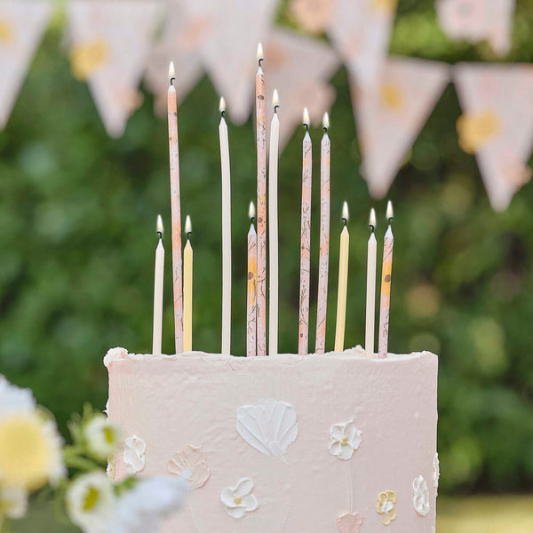 Candle - BBL-107 - Tall Floral Birthday Candles - Tall Floral Birthday Candles - Whistlefish