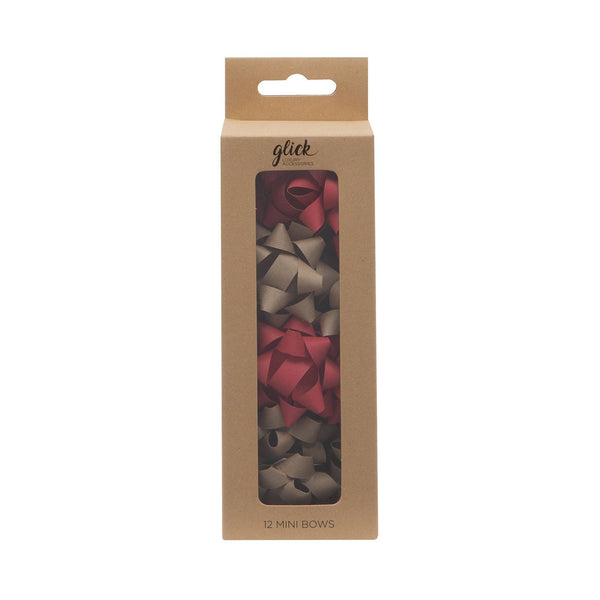 Bow - MBW01 - Red & Kraft Mini Bow Multipack - Red & Kraft Mini Bow Multipack - Whistlefish