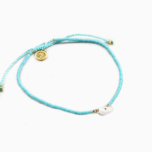 Bracelet-SH-043 - Maili Beach Turquoise Beaded Bracelet-Pineapple Island