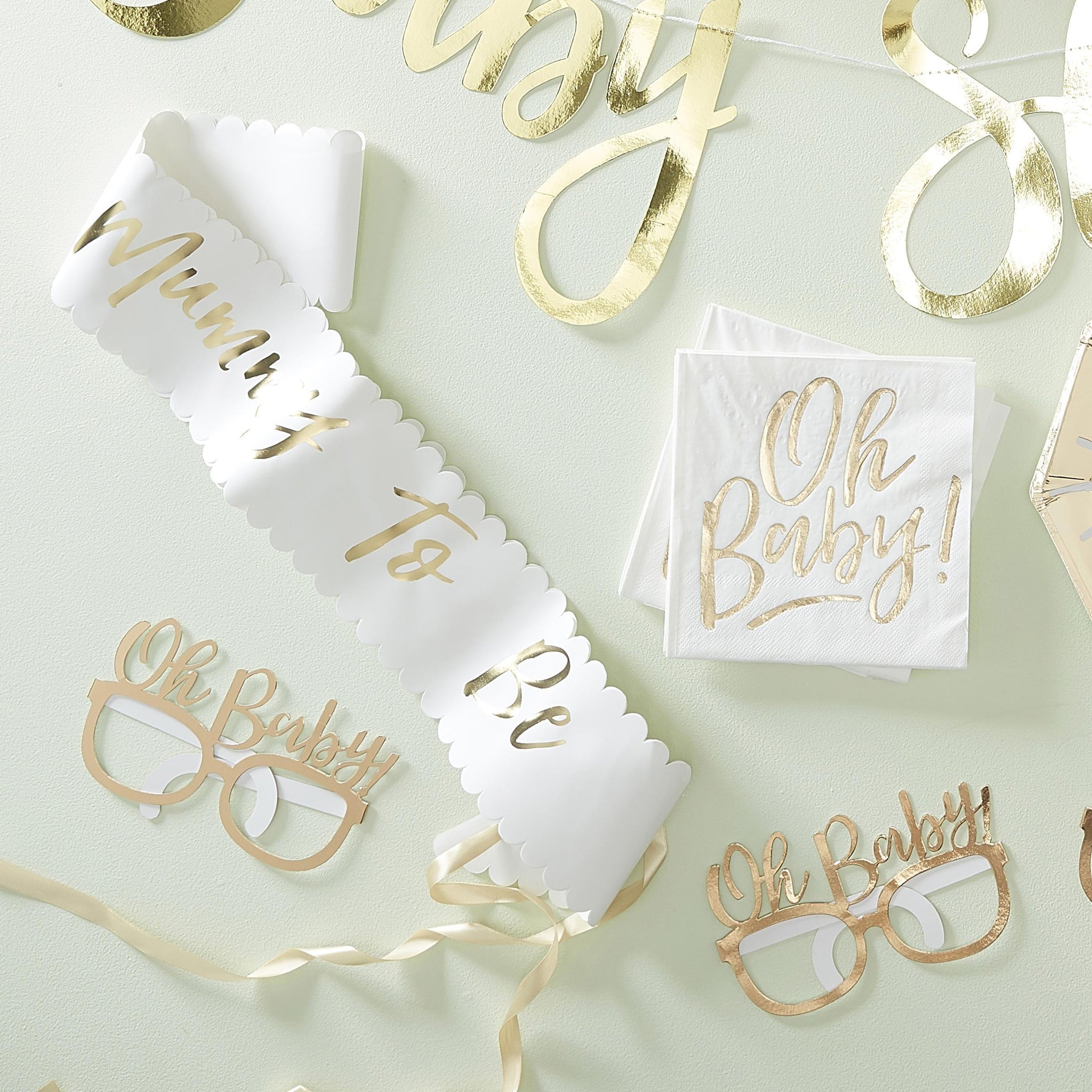 Bundle-OB-134 - Gold Baby Shower Party in a Box-Ginger Ray