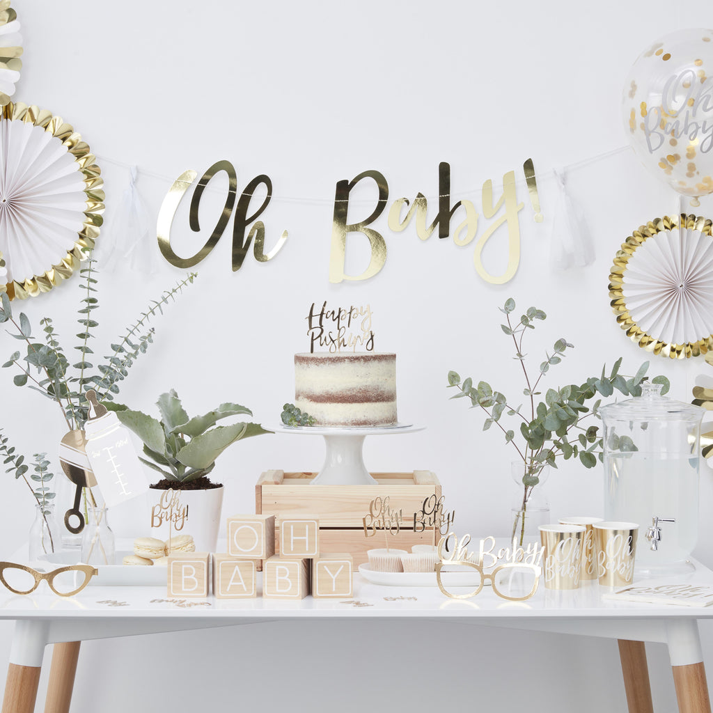 Bundle-OB-134 - Gold Baby Shower Party in a Box-Ginger Ray