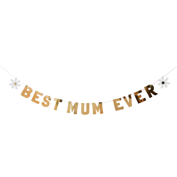 Bunting - HBBM100 - Gold 'Best Mum Ever' Card Banner - Gold 'Best Mum Ever' Card Banner 2m - Whistlefish