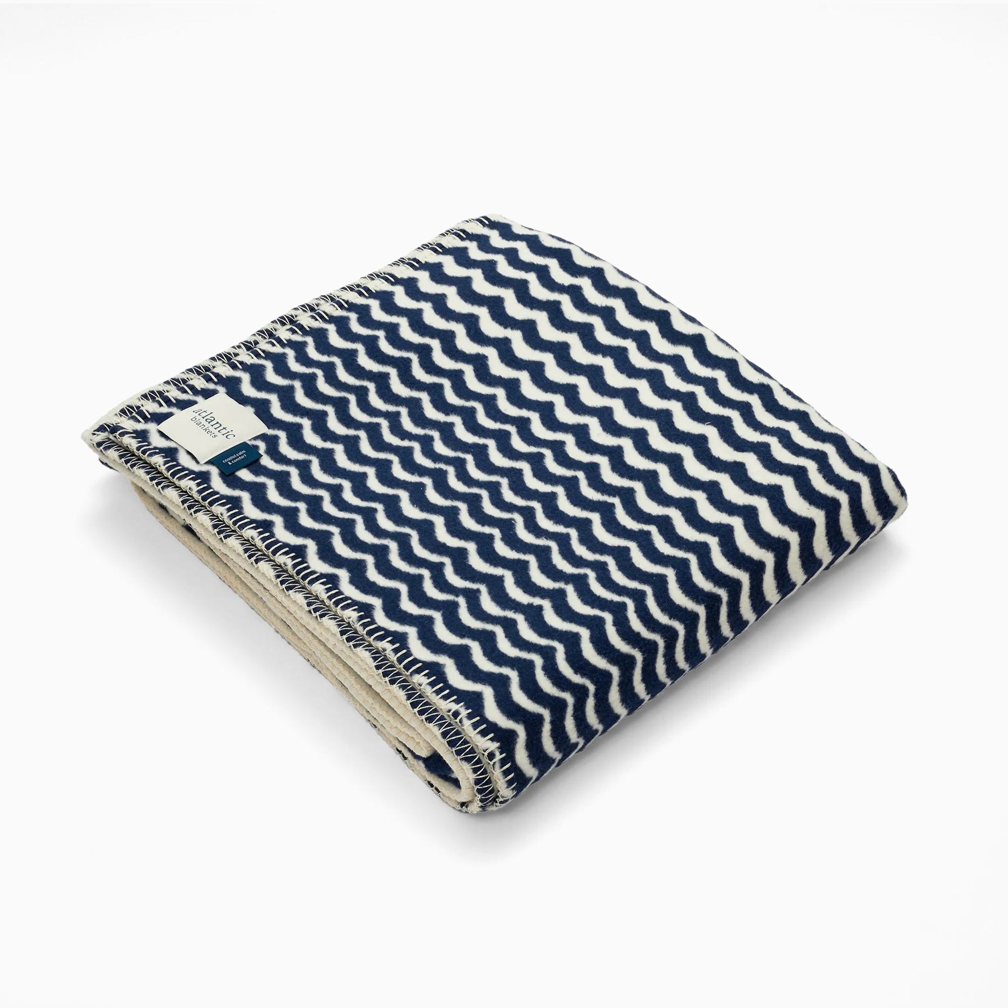 Recycled Cotton Blanket-CO-ST-NSW - Navy Swell Recycled Cotton Blanket-Atlantic Blankets