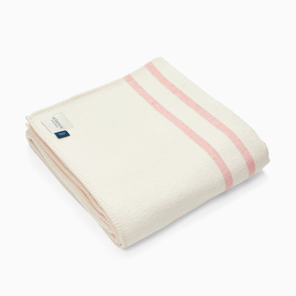 Recycled Cotton Blanket-CO-ST-PST - Pink Stripe Recycled Cotton Blanket-Atlantic Blankets