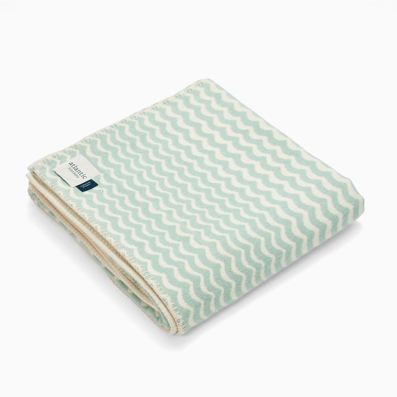Recycled Cotton Blanket-CO-ST-SF - Seafoam Swell Recycled Cotton Blanket-Atlantic Blankets