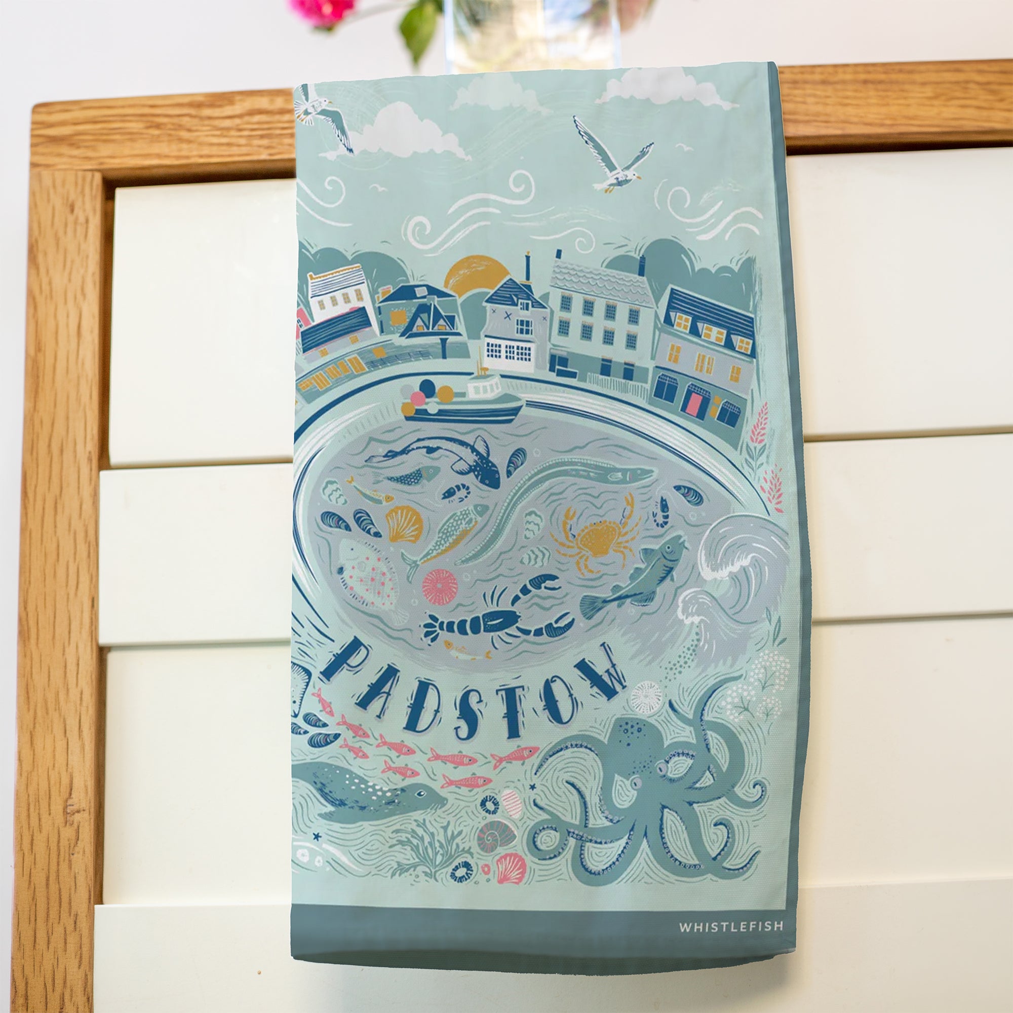 Tea Towel-CO13TT - Padstow Tea Towel-Whistlefish