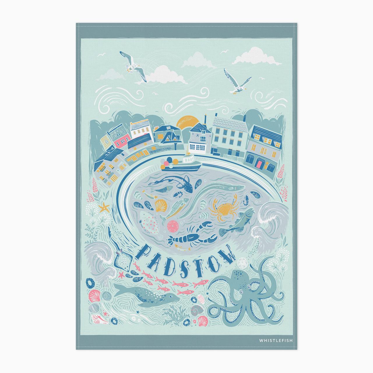 Tea Towel-CO13TT - Padstow Tea Towel-Whistlefish