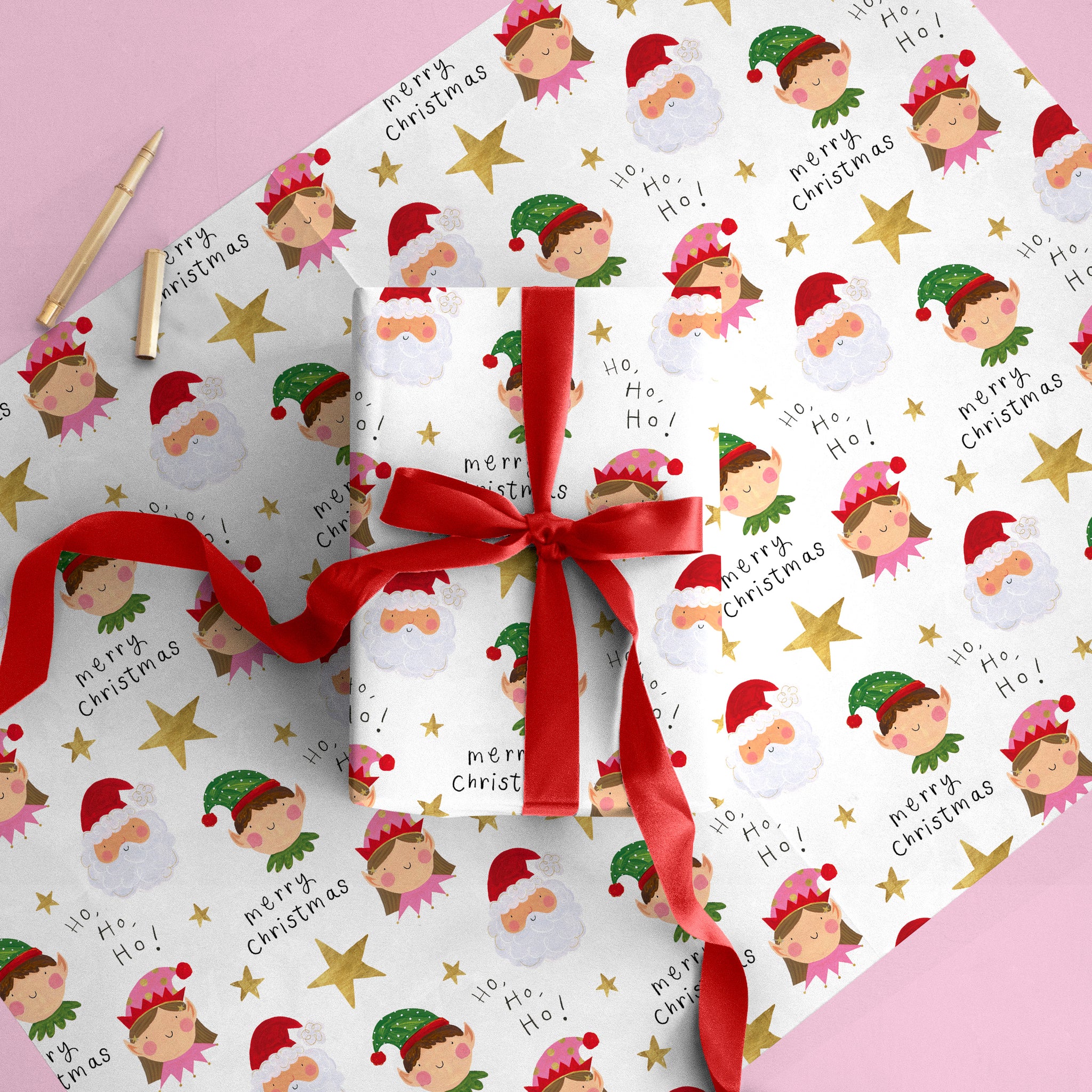 Elf Christmas Wrapping Paper - Whistlefish